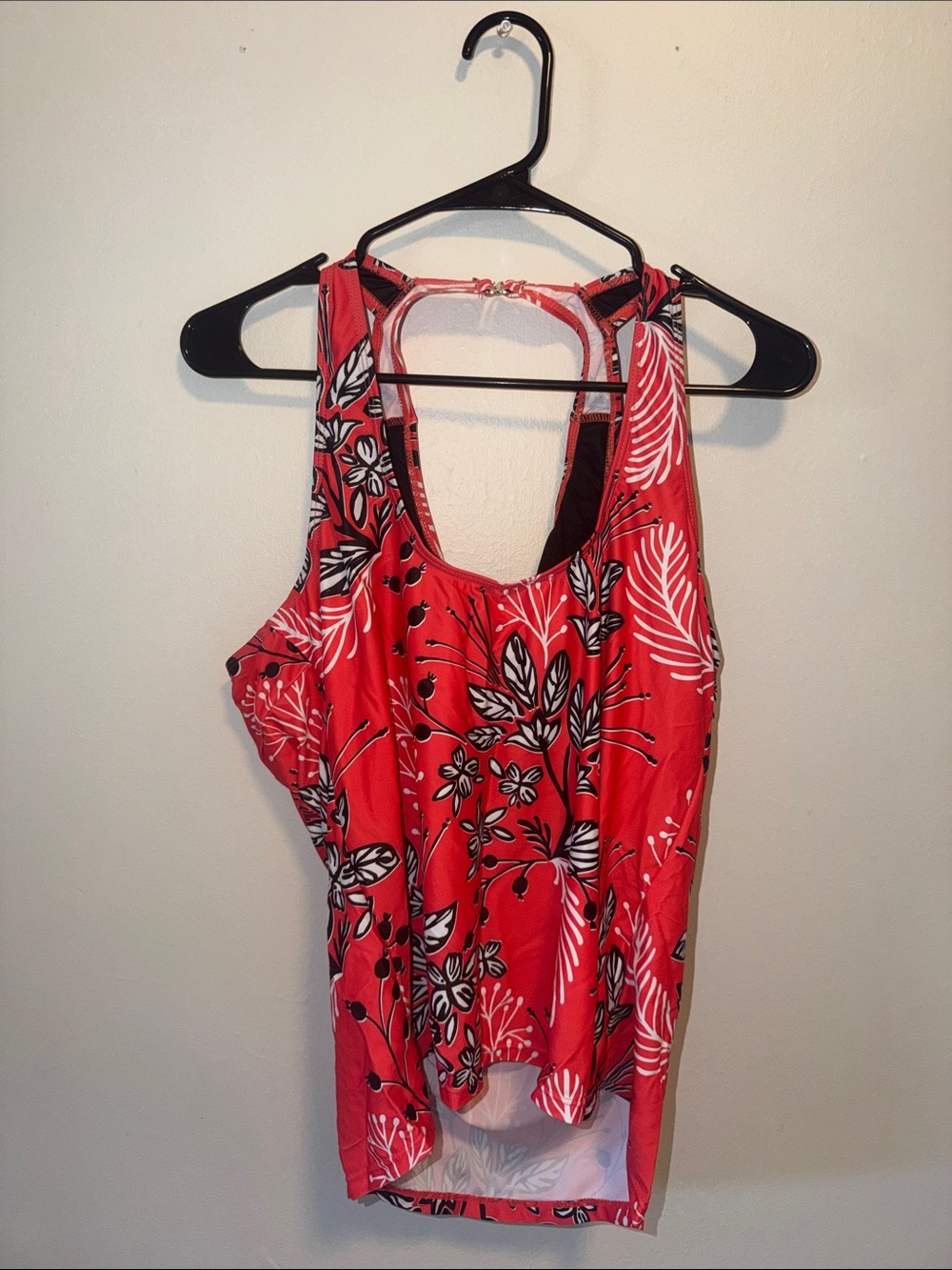 Oasis Red Floral Racerback Tank Top